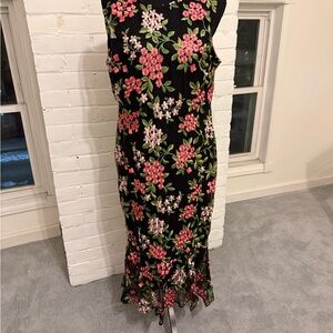 Floral Embroidered Black Dress